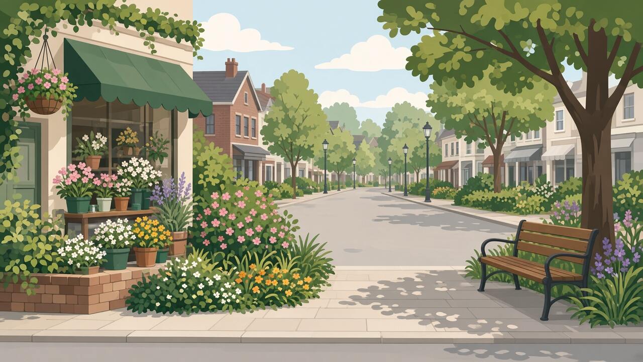 A leafy suburban high street