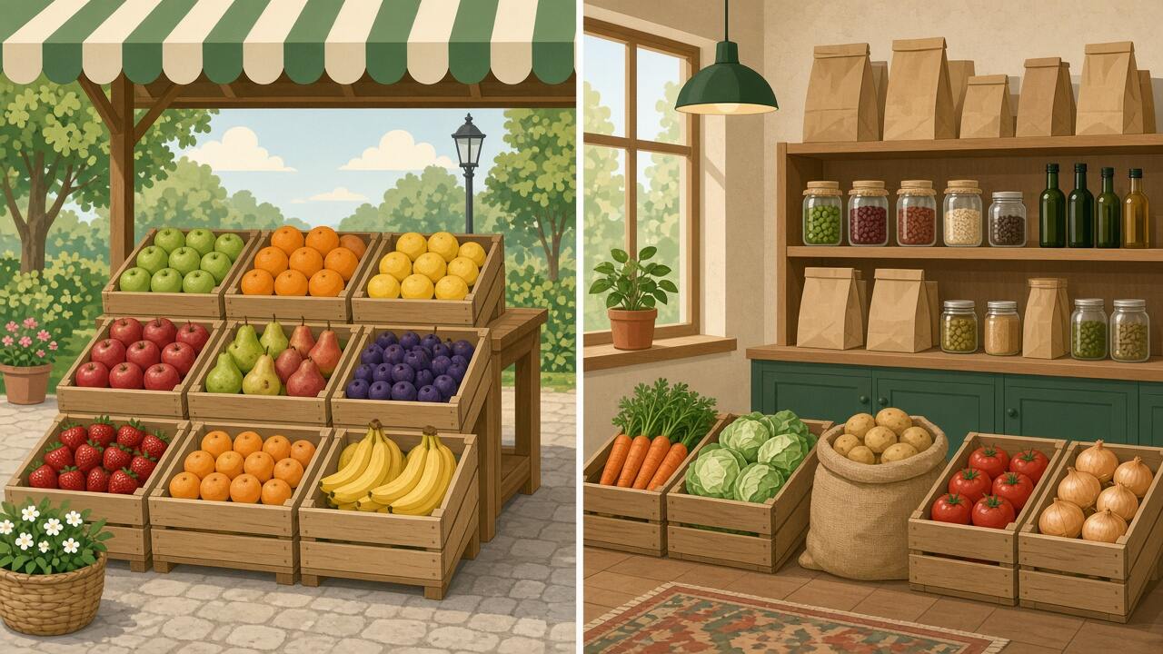 Illustration of a small shop, an example layout rather than a named client